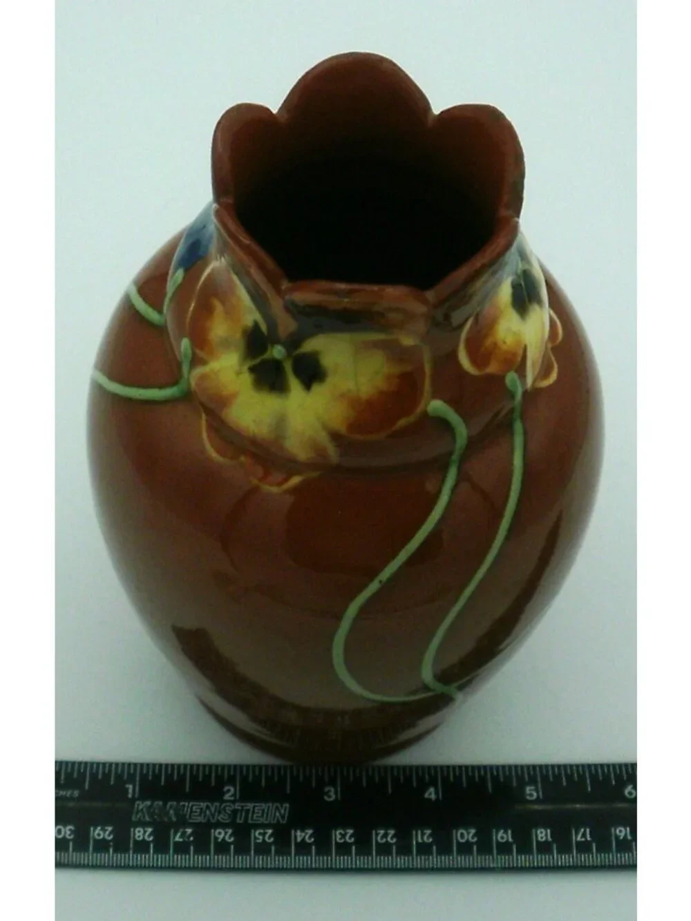 Antique Art Nouveau Vase By Paul Anna Wranitzky Jugenstil PAW Pansy Flower